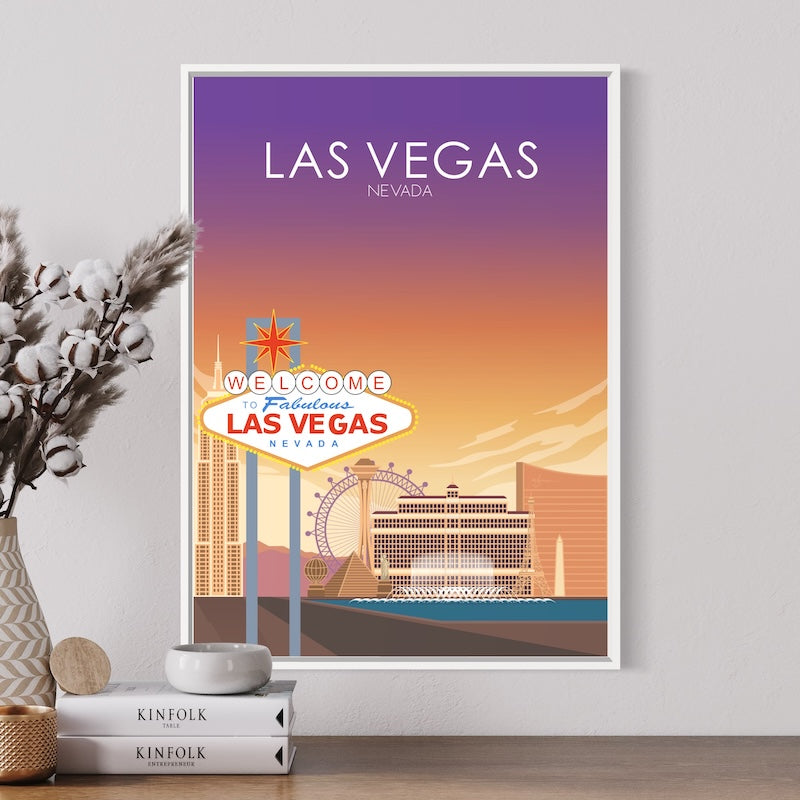 Las Vegas Poster | Las Vegas Wall Art | Las Vegas Sunset Print