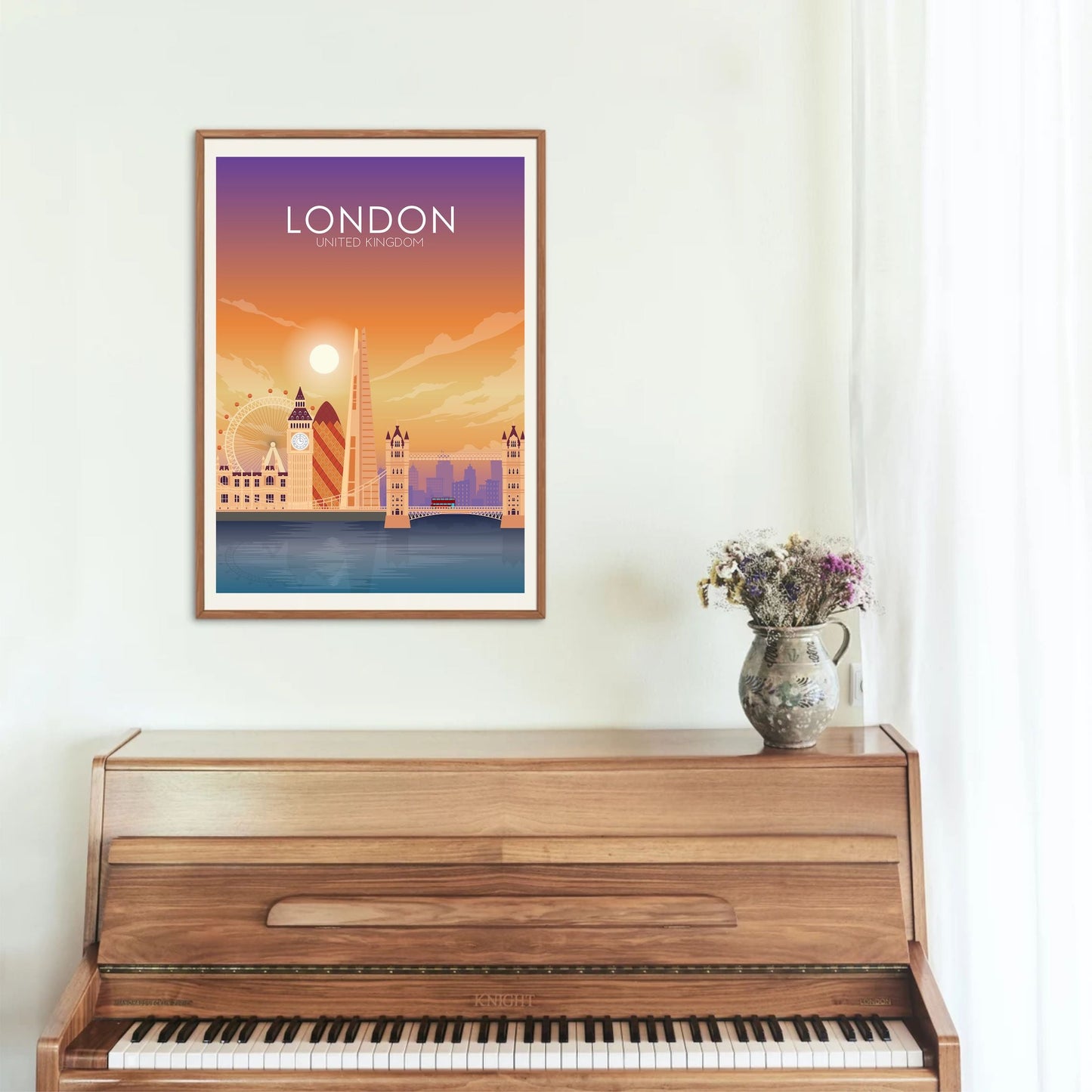 London Poster | London Wall Art | London Sunset Print