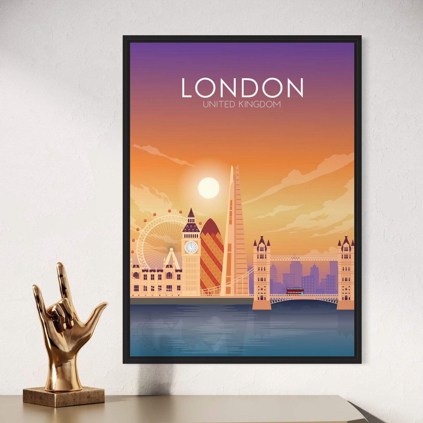 London Poster | London Wall Art | London Sunset Print