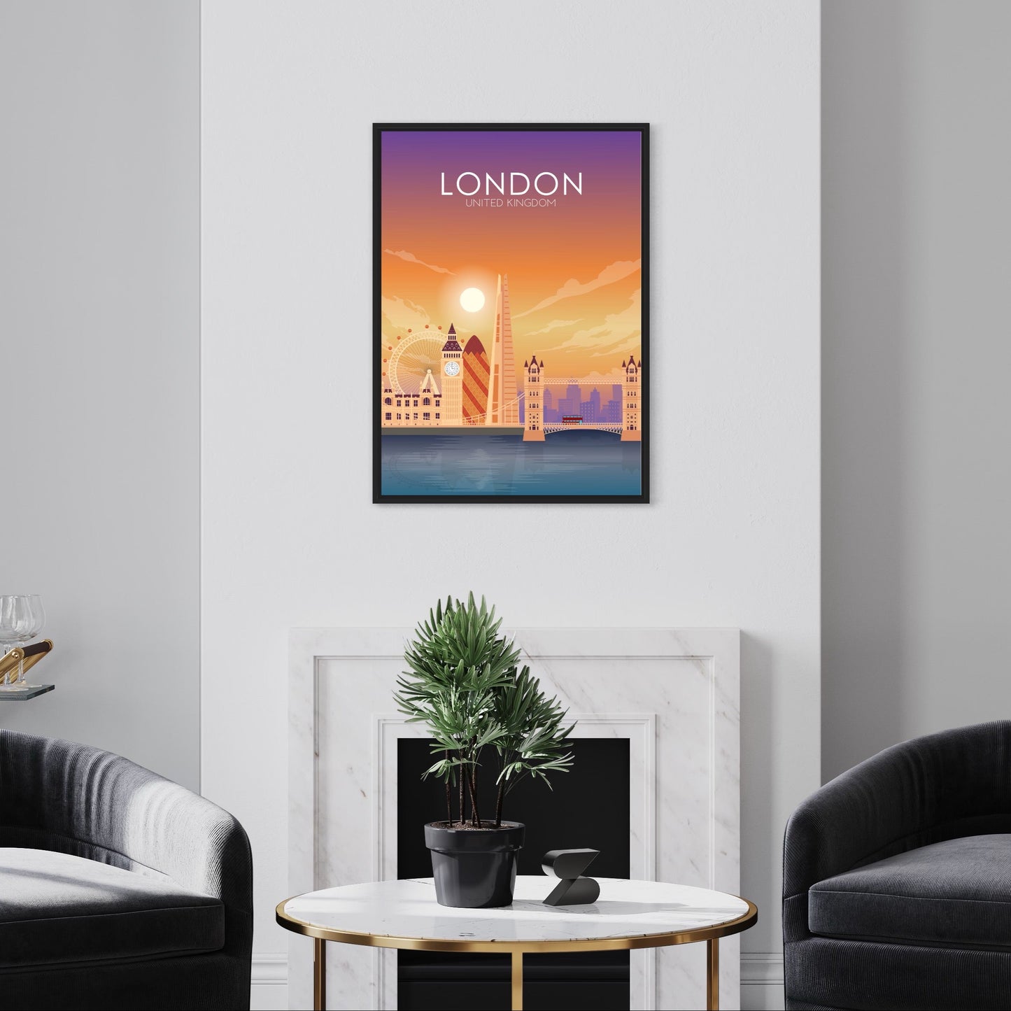 London Poster | London Wall Art | London Sunset Print