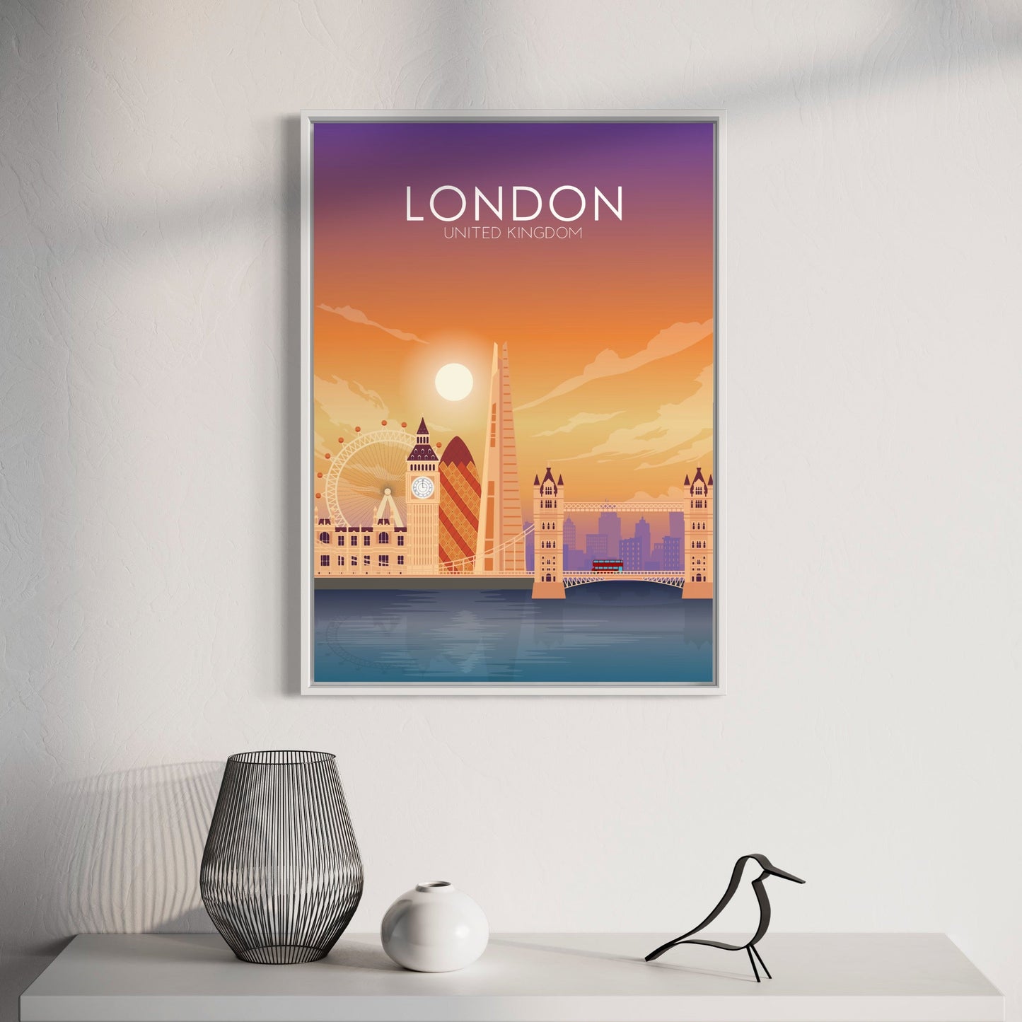 London Poster | London Wall Art | London Sunset Print