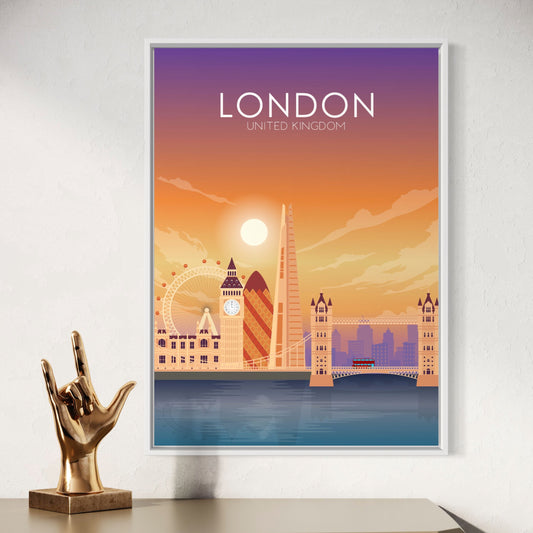 London Poster | London Wall Art | London Sunset Print