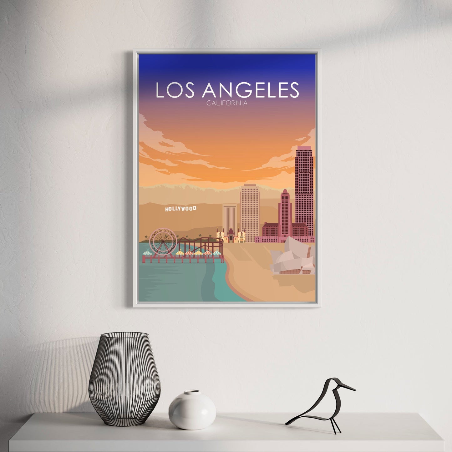 Los Angeles Poster | Los Angeles Wall Art | Los Angeles Sunset Print