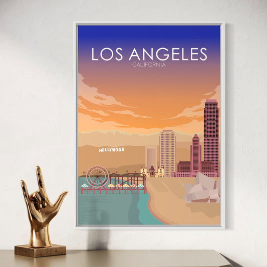 Los Angeles Poster | Los Angeles Wall Art | Los Angeles Sunset Print