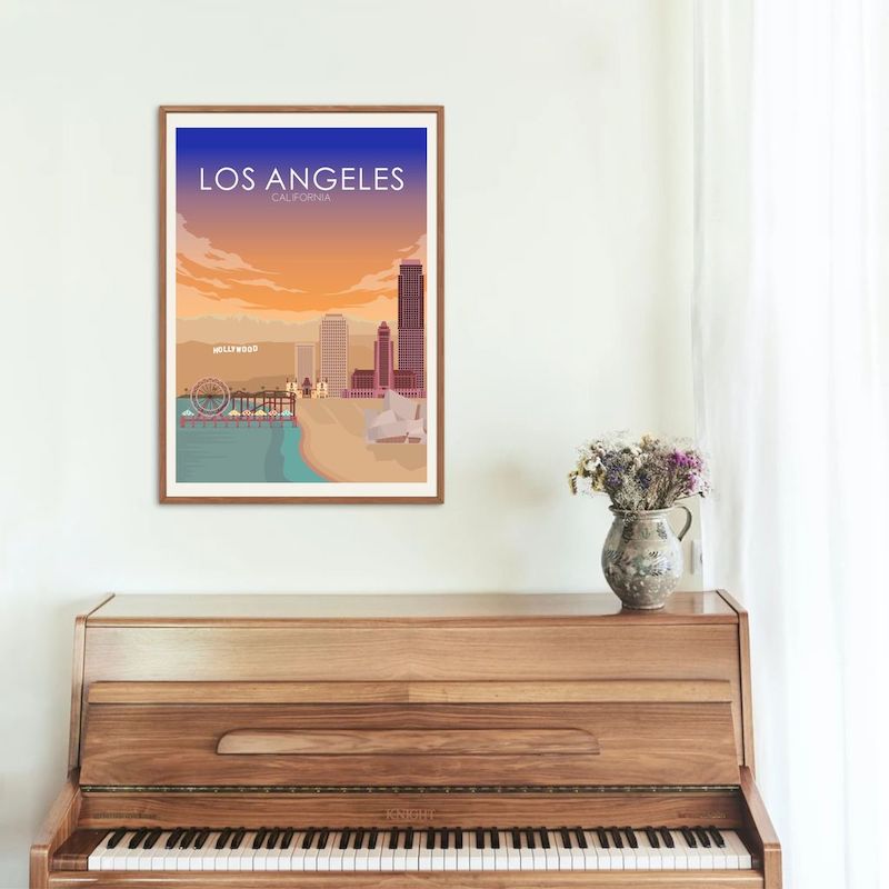 Los Angeles Poster | Los Angeles Wall Art | Los Angeles Sunset Print