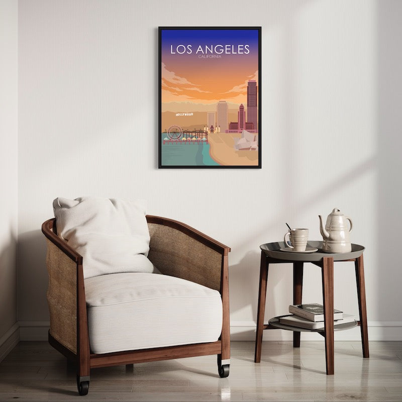 Los Angeles Poster | Los Angeles Wall Art | Los Angeles Sunset Print