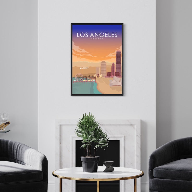 Los Angeles Poster | Los Angeles Wall Art | Los Angeles Sunset Print