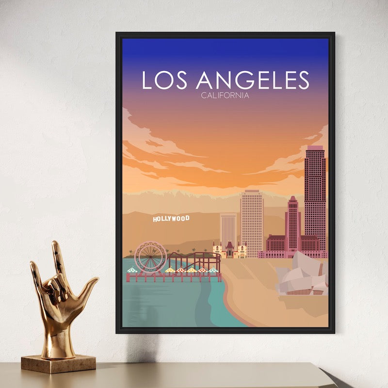 Los Angeles Poster | Los Angeles Wall Art | Los Angeles Sunset Print