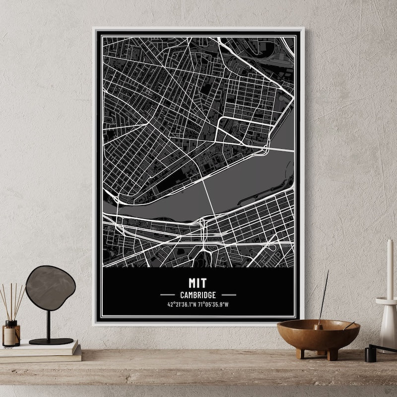 MIT Map Poster | MIT Map Wall Art | MIT Map Print