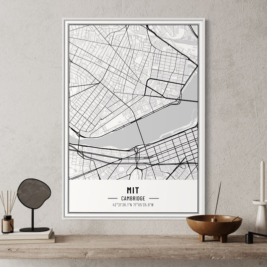 MIT Map Poster | MIT Map Wall Art | MIT Map Print