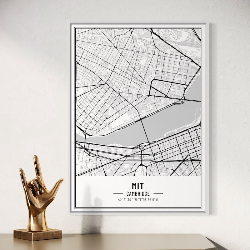 MIT Map Poster | MIT Map Wall Art | MIT Map Print