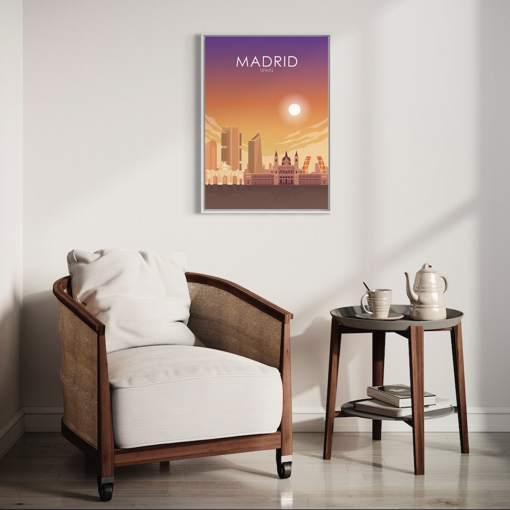 Madrid Poster | Madrid Wall Art | Madrid Sunset Print