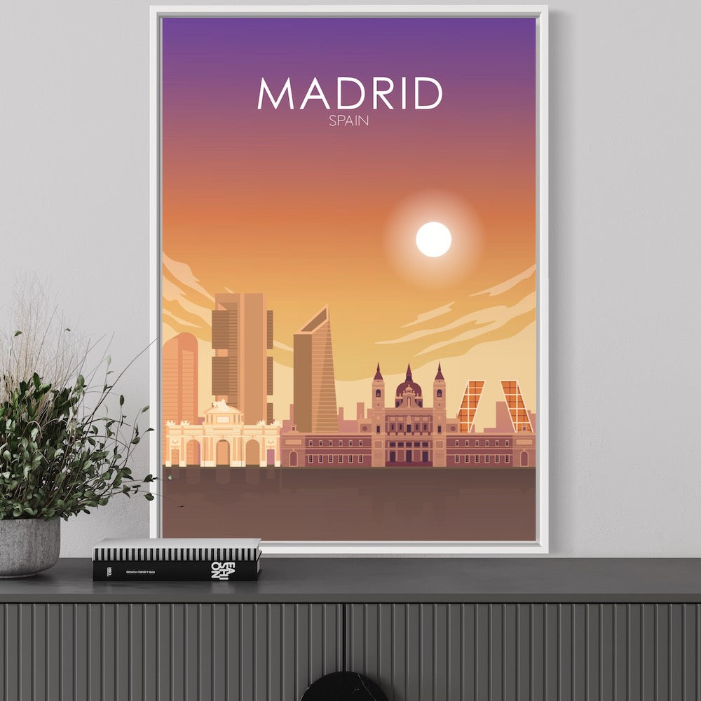 Madrid Poster | Madrid Wall Art | Madrid Sunset Print