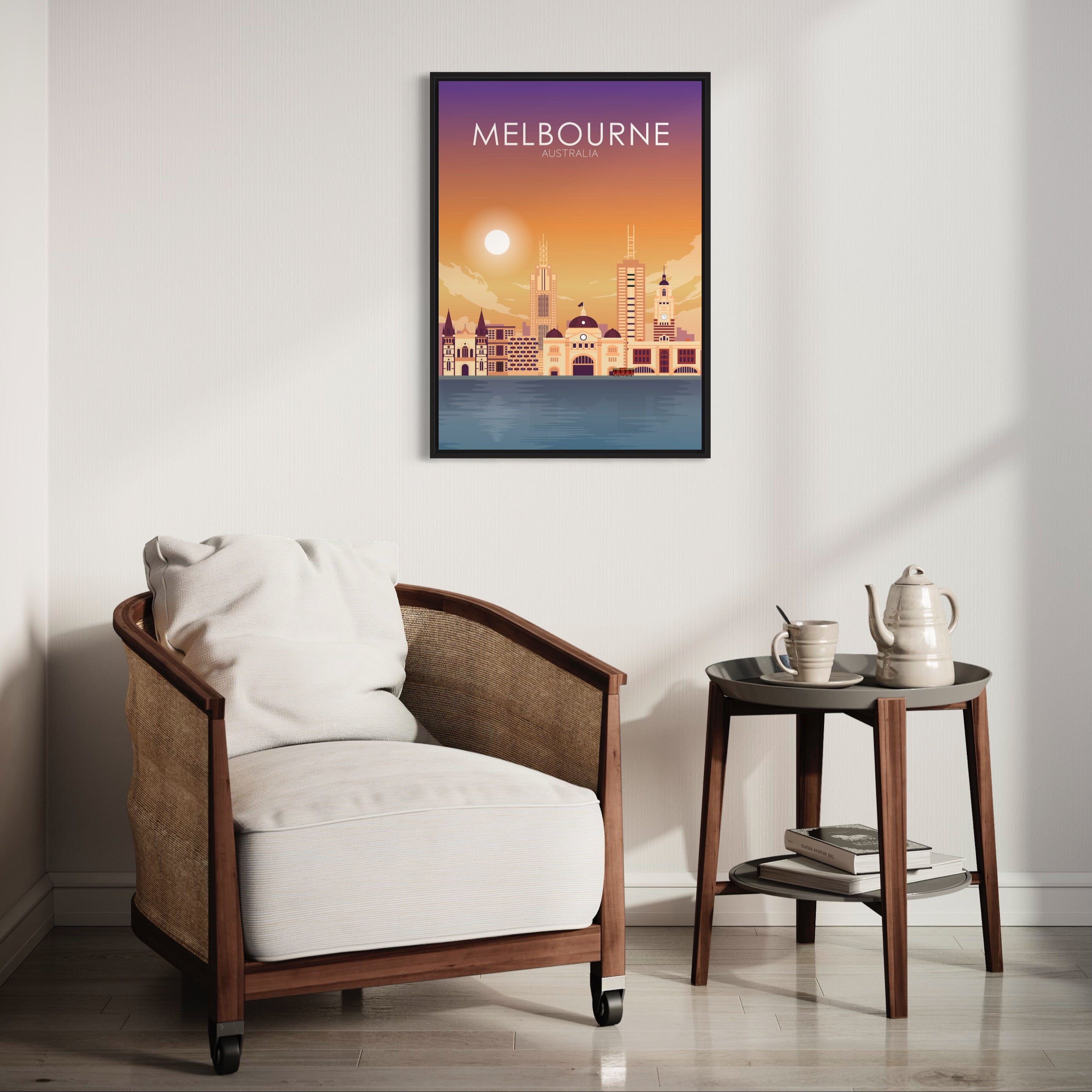 Melbourne Poster | Melbourne Wall Art | Melbourne Sunset Print ...