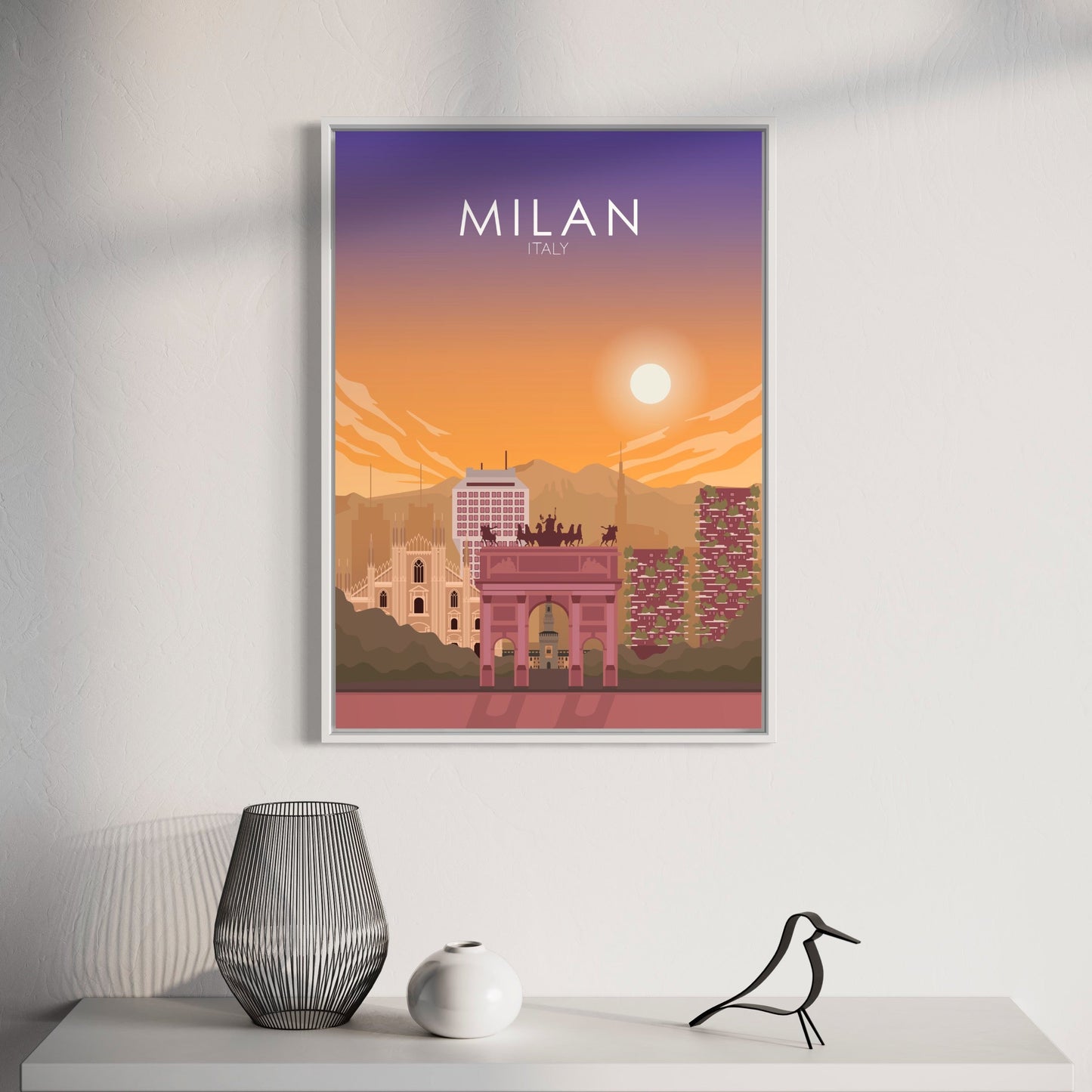 Milan Poster | Milan Wall Art | Milan Sunset Print