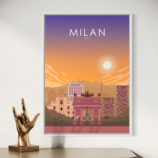 Milan Poster | Milan Wall Art | Milan Sunset Print