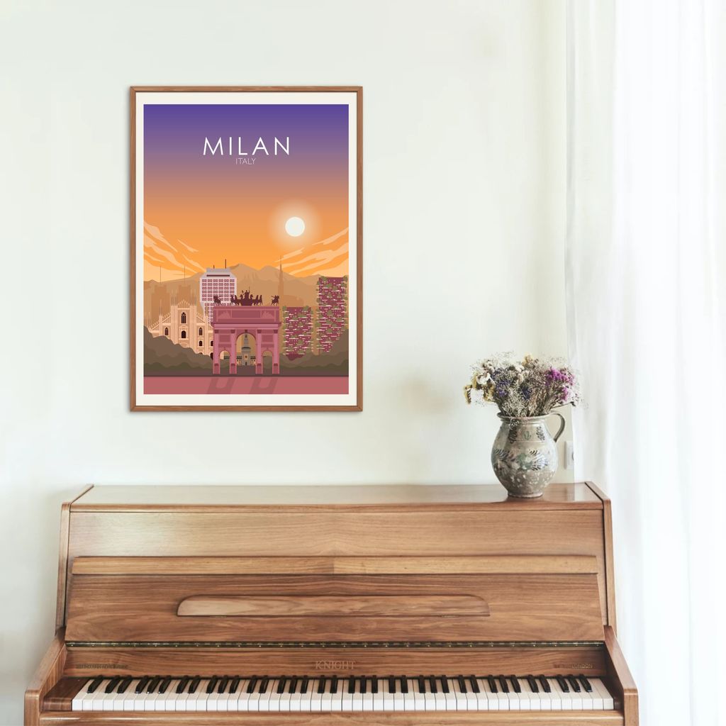 Milan Poster | Milan Wall Art | Milan Sunset Print