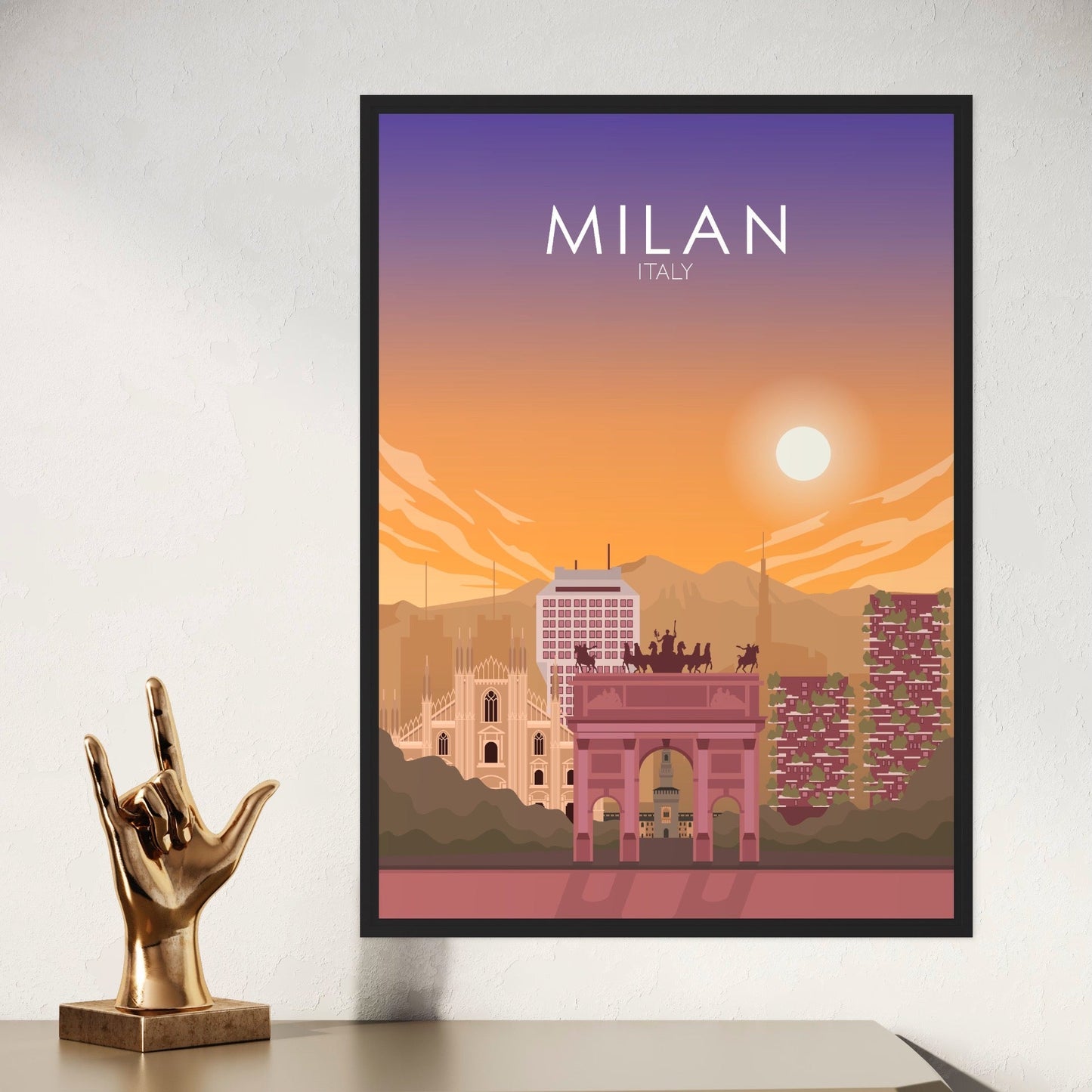 Milan Poster | Milan Wall Art | Milan Sunset Print