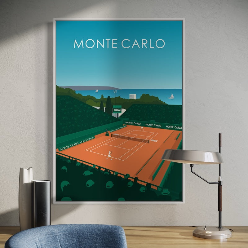 Monte Carlo Tennis Poster  | Monte Carlo Tennis Print | Monte Carlo Tennis Wall Art