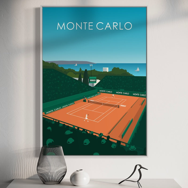Monte Carlo Tennis Poster  | Monte Carlo Tennis Print | Monte Carlo Tennis Wall Art