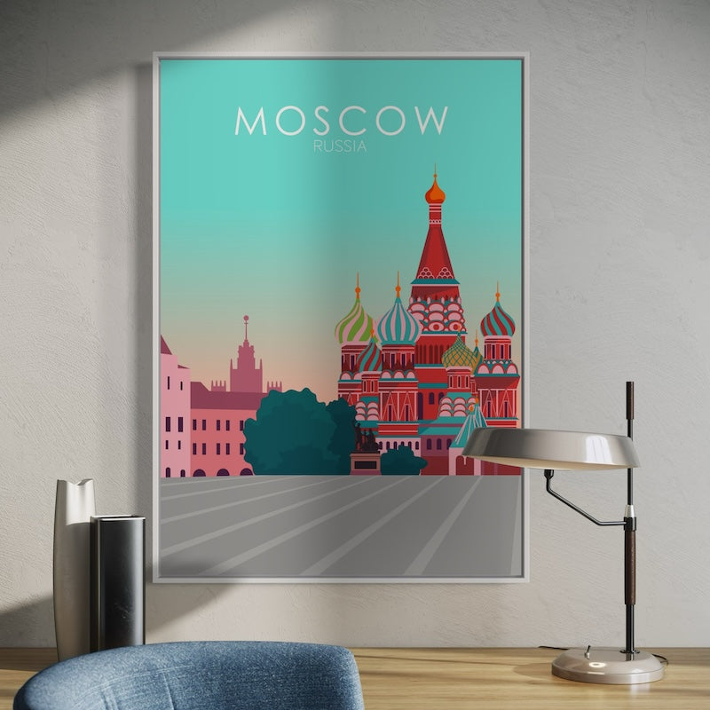 Moscow, Russia Pastel Poster | Moscow, Russia Pastel Print | Moscow, Russia Pastel Wall Art