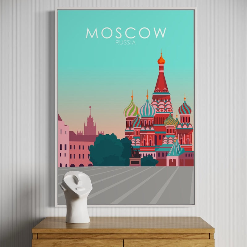 Moscow, Russia Pastel Poster | Moscow, Russia Pastel Print | Moscow, Russia Pastel Wall Art