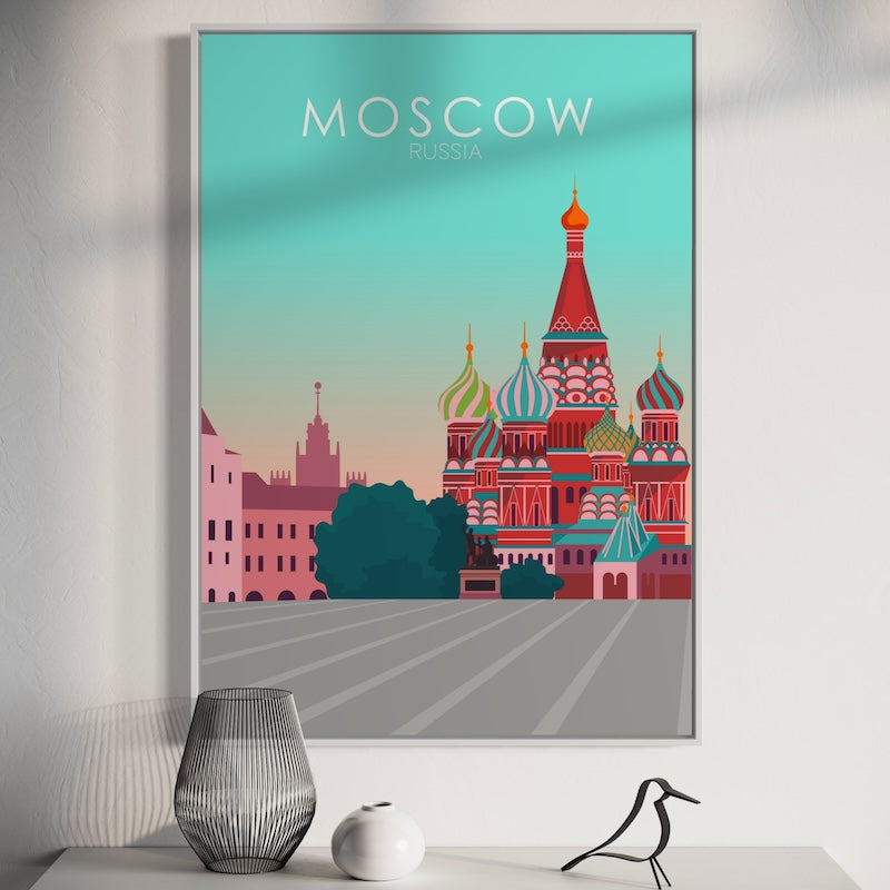 Moscow, Russia Pastel Poster | Moscow, Russia Pastel Print | Moscow, Russia Pastel Wall Art