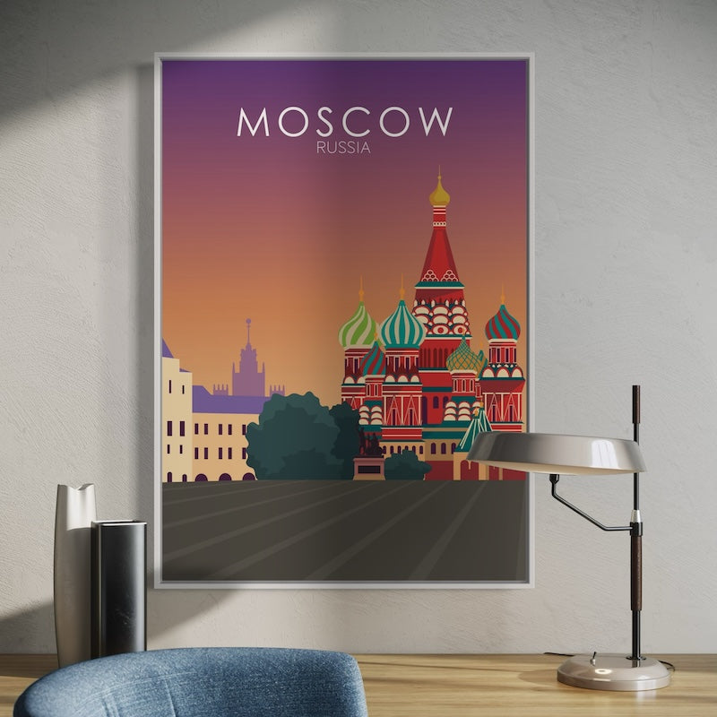 Moscow, Russia Sunset Poster | Moscow, Russia Sunset Print | Moscow, Russia Wall Art