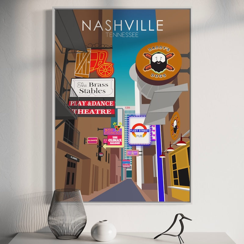 Nashville Poster Daytime | Nashville Print | Nashville Wall Art