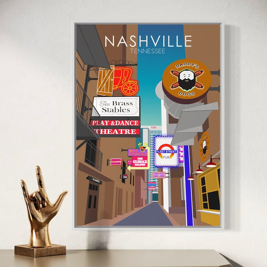 Nashville Poster Daytime | Nashville Print | Nashville Wall Art