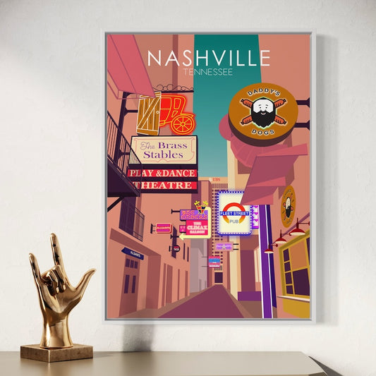 Nashville Poster Pastel | Nashville Print | Nashville Wall Art