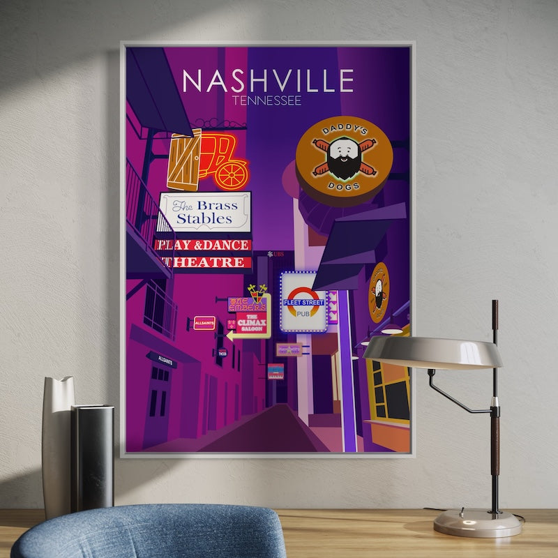 Nashville Poster Sunset | Nashville Print | Nashville Wall Art