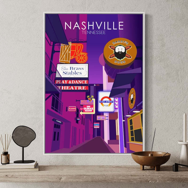 Nashville Poster Sunset | Nashville Print | Nashville Wall Art