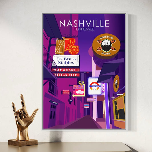 Nashville Poster Sunset | Nashville Print | Nashville Wall Art