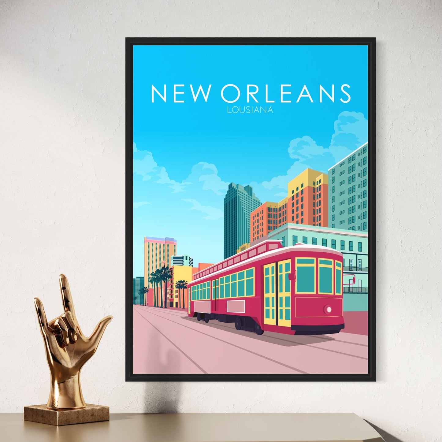 New Orleans Poster | New Orleans Wall Art | New Orleans Pastel Print