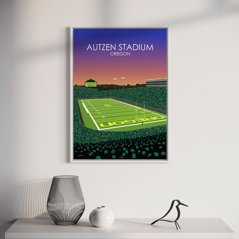 Autzen Stadium Stadium Poster | University of Oregon College Football Stadium Print