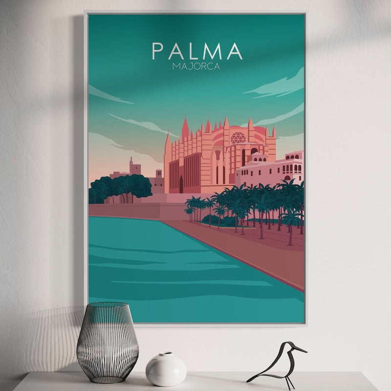 Palma, Majorca Pastel Poster | Palma, Majorca Pastel Print | Palma, Majorca Wall Art