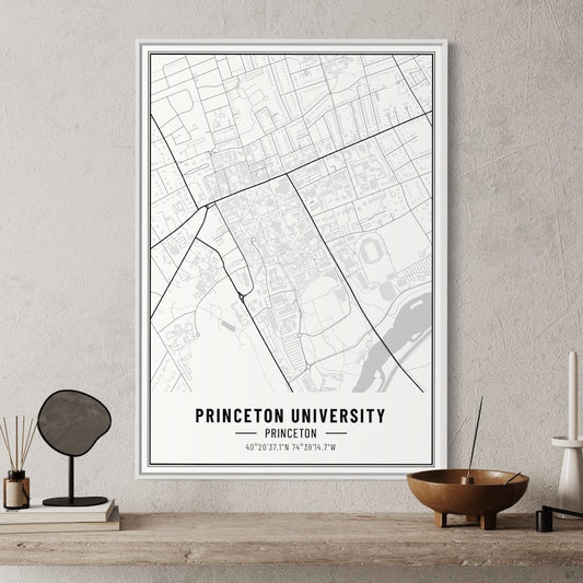 Princeton University Map Poster | Princeton University Map Wall Art | Princeton University Map Print
