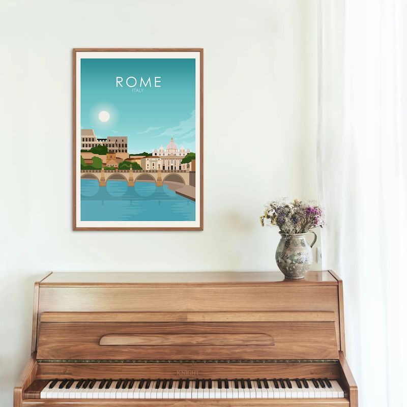 Rome Poster | Rome Wall Art | Rome Daytime Print