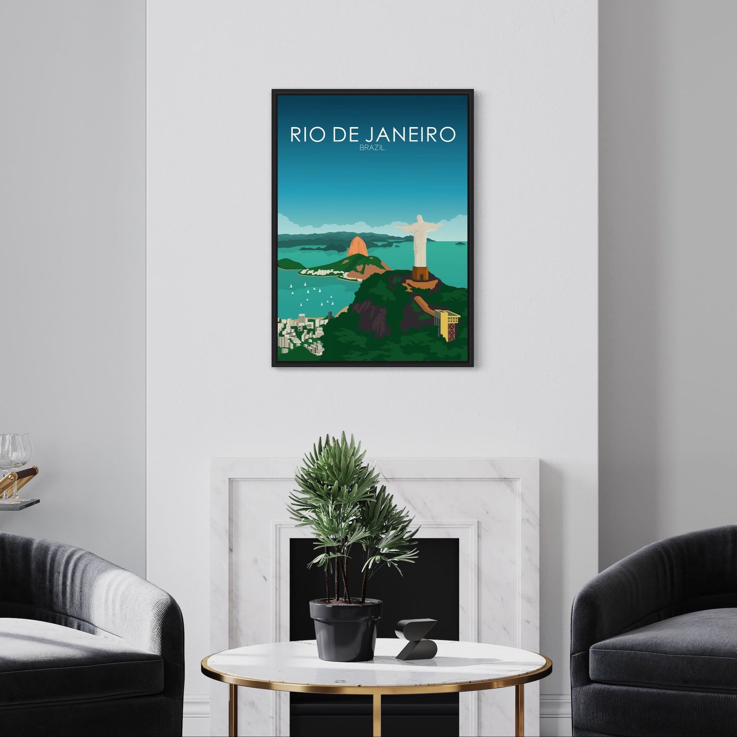 Rio De Janeiro Poster | Rio De Janeiro Wall Art | Rio De Janeiro Daytime Print