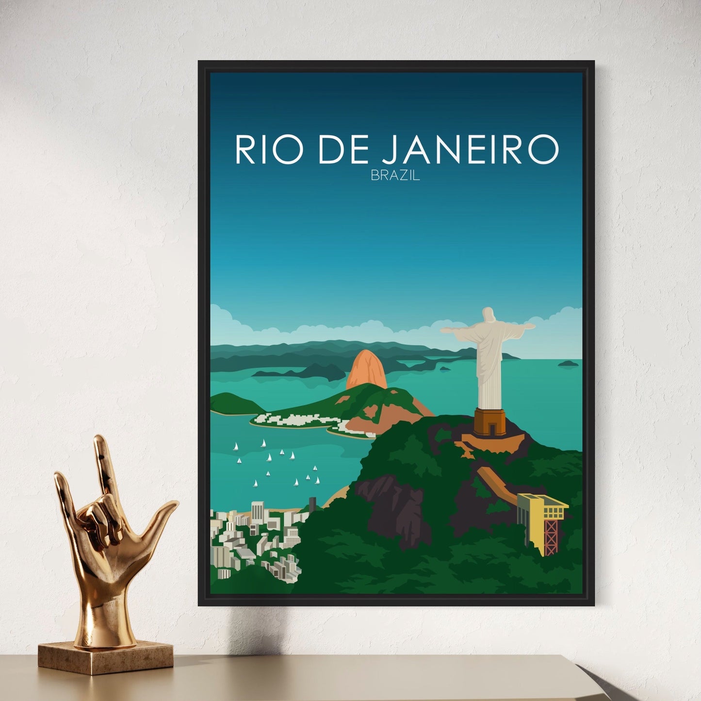 Rio De Janeiro Poster | Rio De Janeiro Wall Art | Rio De Janeiro Daytime Print