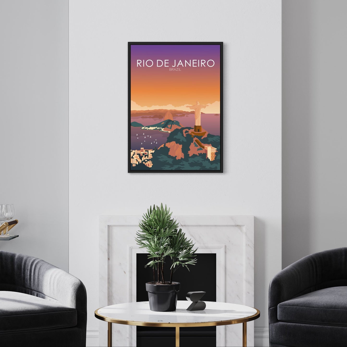 Rio De Janeiro Poster | Rio De Janeiro Wall Art | Rio De Janeiro Sunset Print