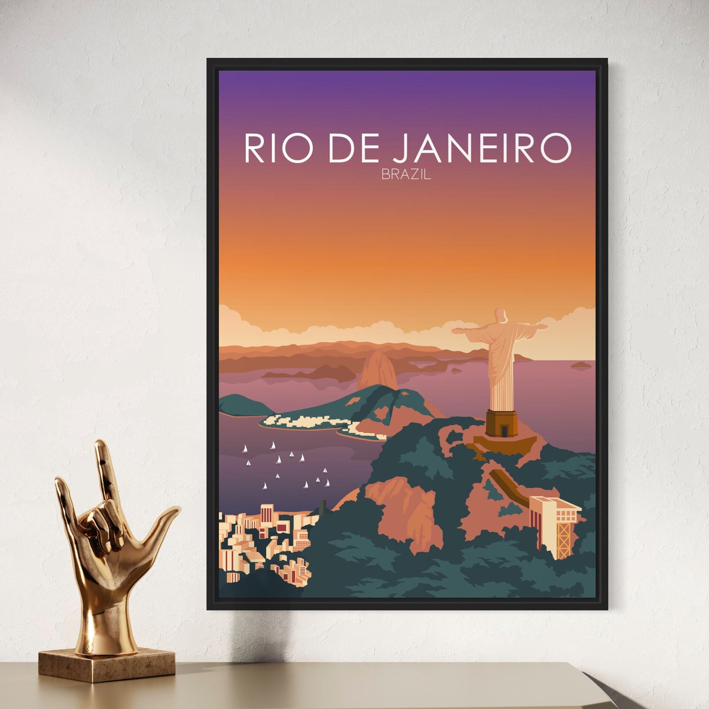 Rio De Janeiro Poster | Rio De Janeiro Wall Art | Rio De Janeiro Sunset Print