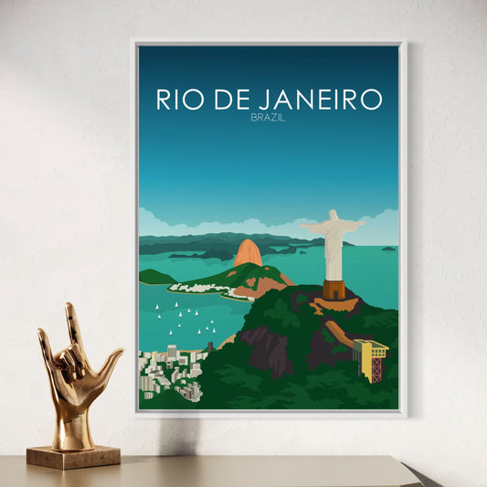 Rio De Janeiro Poster | Rio De Janeiro Wall Art | Rio De Janeiro Daytime Print