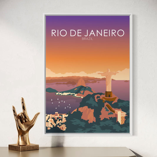 Rio De Janeiro Poster | Rio De Janeiro Wall Art | Rio De Janeiro Sunset Print