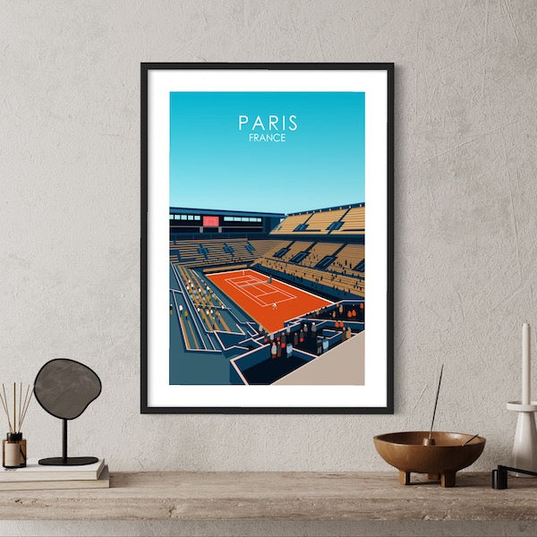 Herbé ™ Roland Garros Tennis 1981 Rkmn Poster Reproduction 60 X 90 Cm D1 Vintage Retro Poster