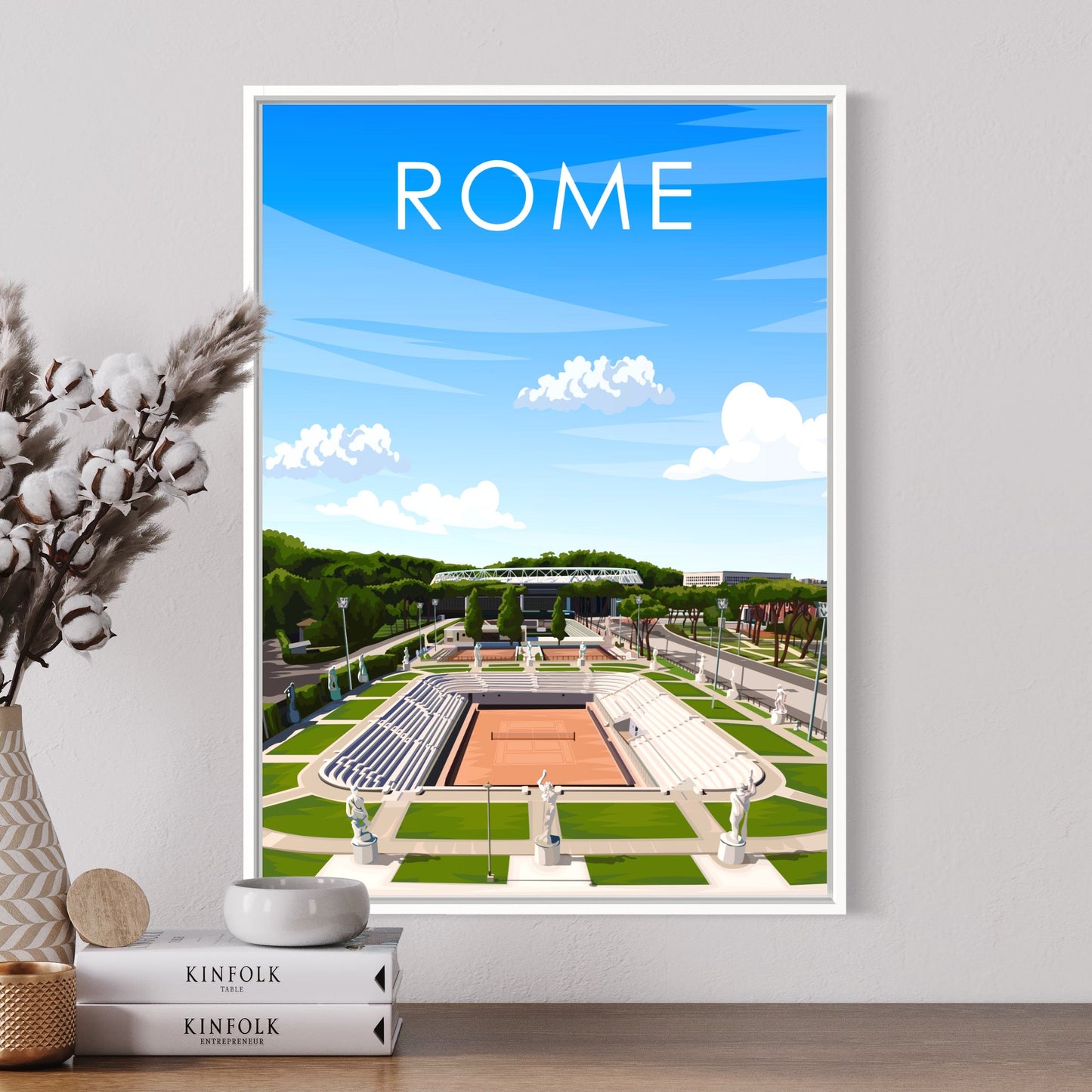 Rome ATP/WTA Masters Pietrangeli Tennis Stadium Poster