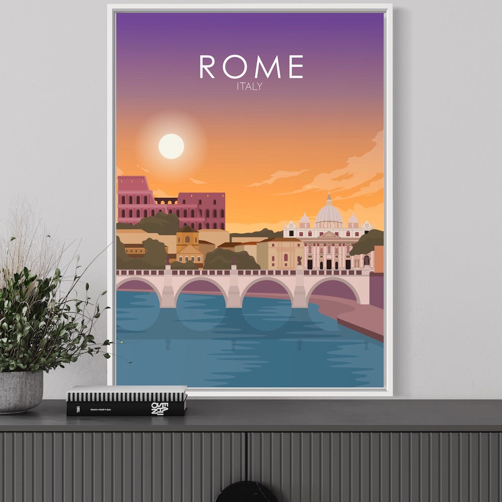 Rome Poster | Rome Wall Art | Rome Sunset Print