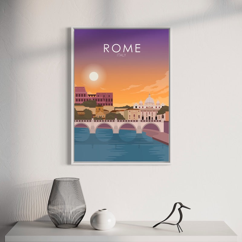 Rome Poster | Rome Wall Art | Rome Sunset Print