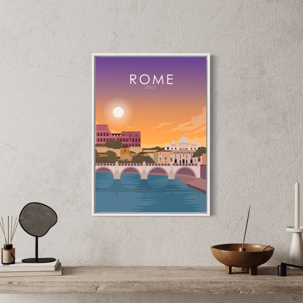 Rome Poster | Rome Wall Art | Rome Sunset Print